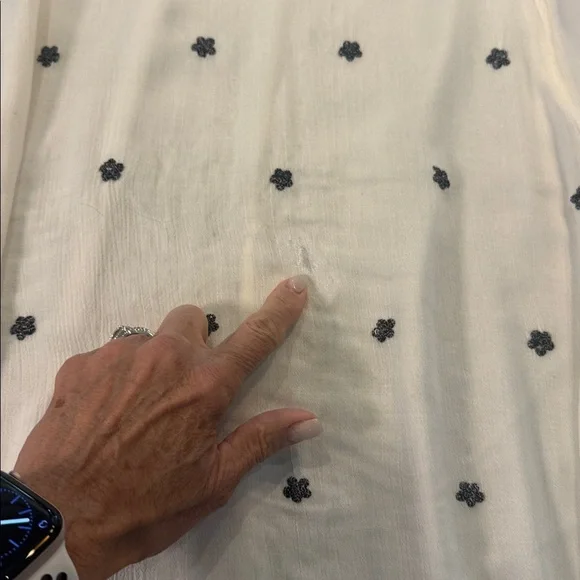 Free People Women’s Maxi Dress White with Black Floral Design - Picture 8 of 9